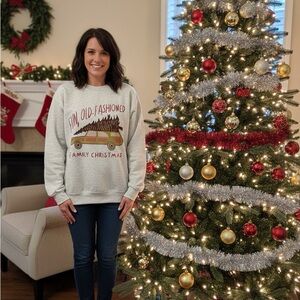 Fun, Old-Fashioned Family Christmas Sweatshirt